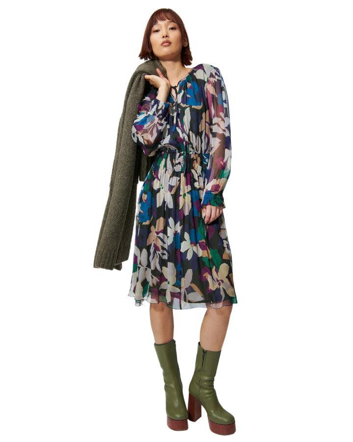 Luisa Cerano - Sheer Silk Floral Pirnt Dress