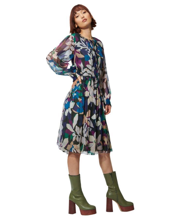 Luisa Cerano - Sheer Silk Floral Pirnt Dress