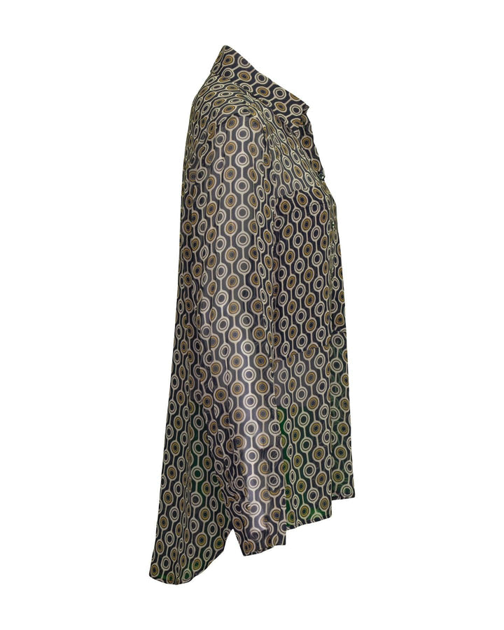 Luisa Cerano - Square Print Sheer Blouse