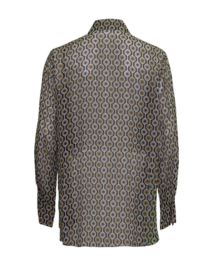 Luisa Cerano - Square Print Sheer Blouse
