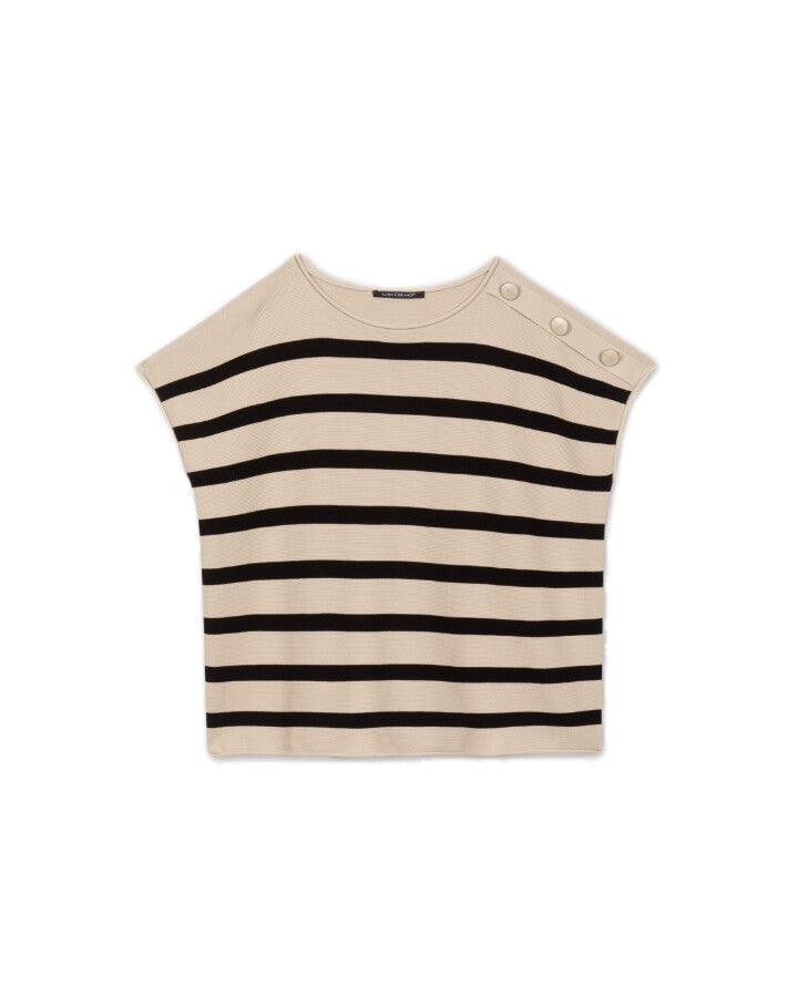 Luisa Cerano - Striped Cap Sleeve Knit Top