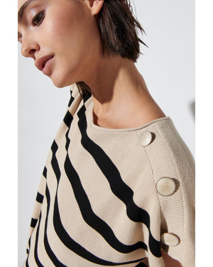 Luisa Cerano - Striped Cap Sleeve Knit Top