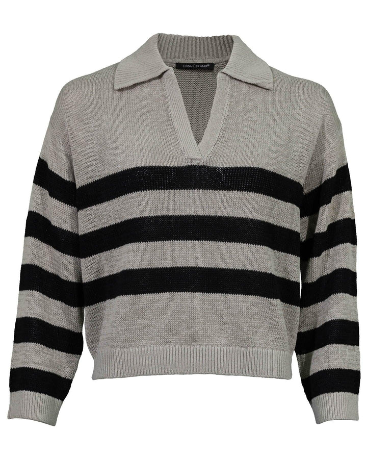Luisa Cerano - Striped Polo Pullover
