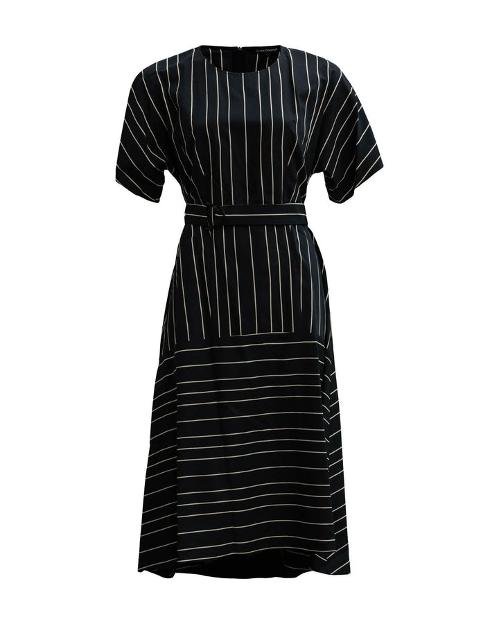 Luisa Cerano - Striped Short Sleeve Dress