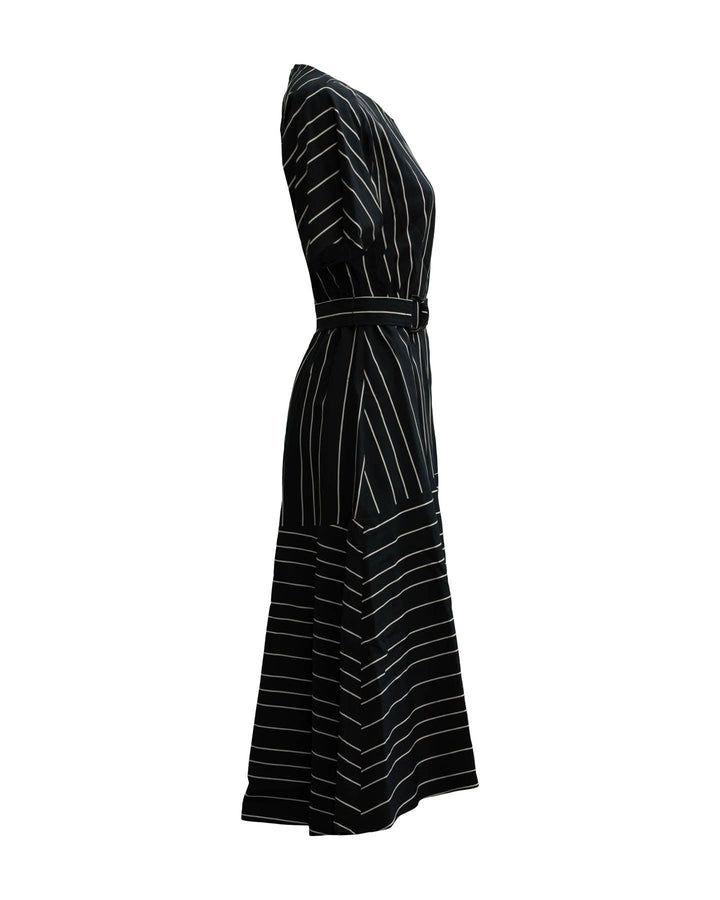 Luisa Cerano - Striped Short Sleeve Dress