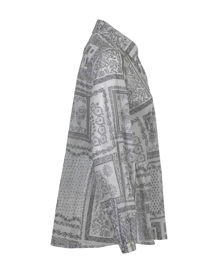 Luisa Cerano - Tile Print Voille Blouse