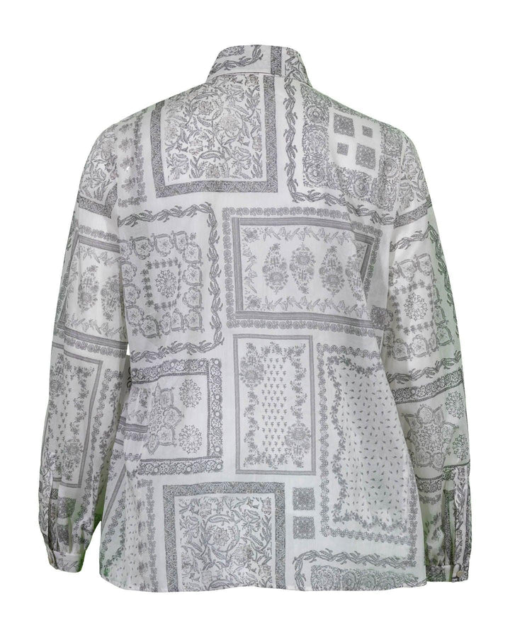 Luisa Cerano - Tile Print Voille Blouse