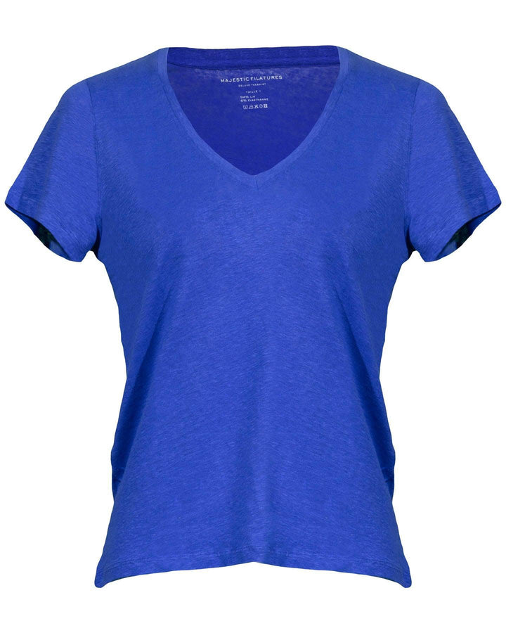 Majestic Filatures - Linen Stretch Short Sleeve V-Neck Tee