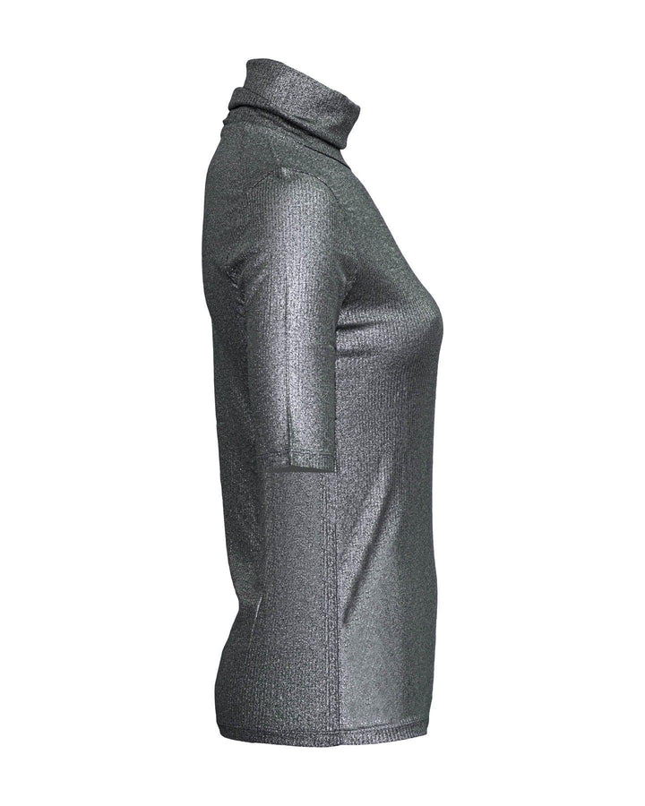 Majestic Filatures - Metallic Mini Rib Turtleneck