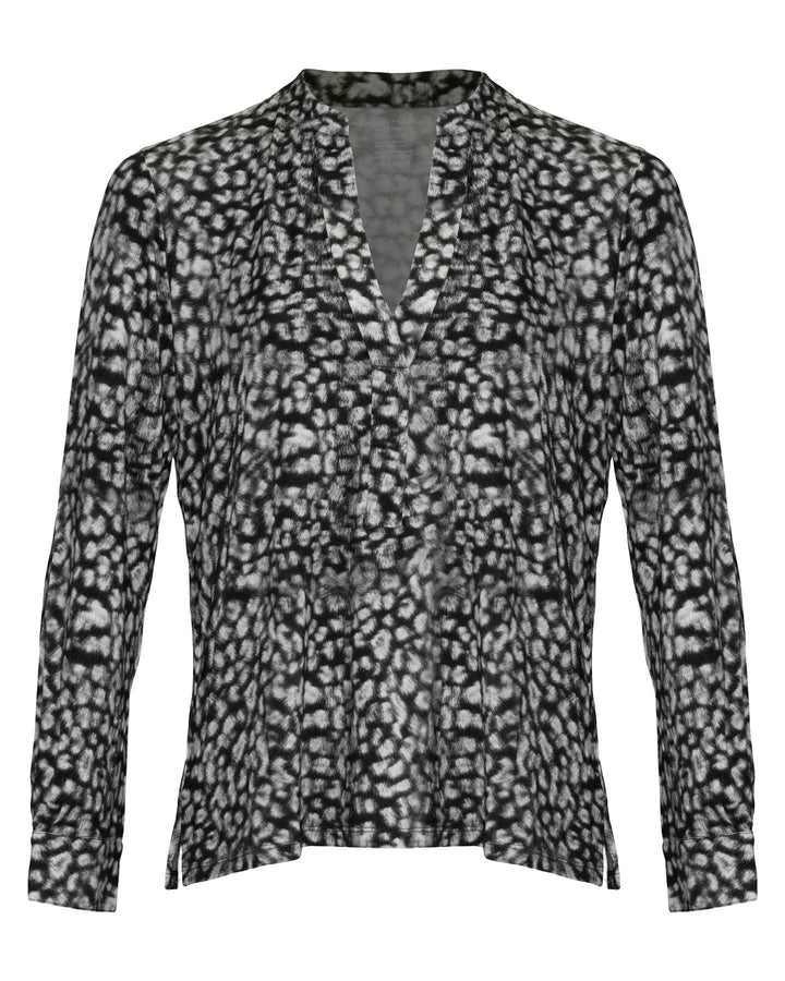 Majestic Filatures - Soft Touch Animal Print Henley Shirt