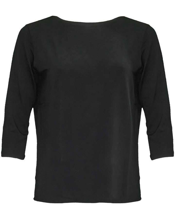 Majestic Filatures - Soft Touch Round Neck Top Black
