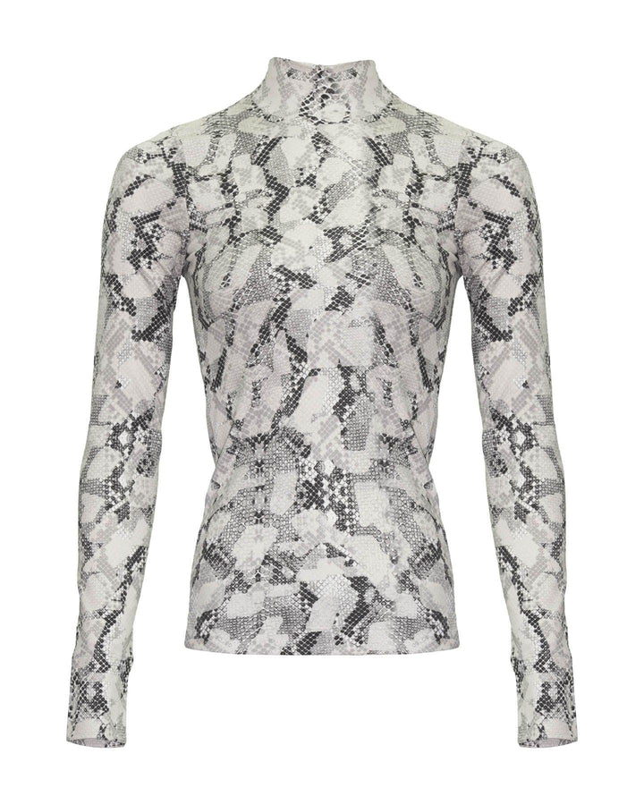 Marc Cain - Band Collar Snakeskin Print Top