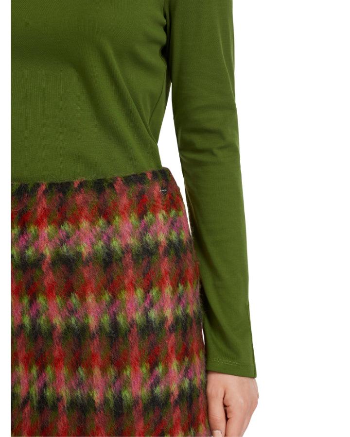 Marc Cain - Blurred Plaid Knit Skirt