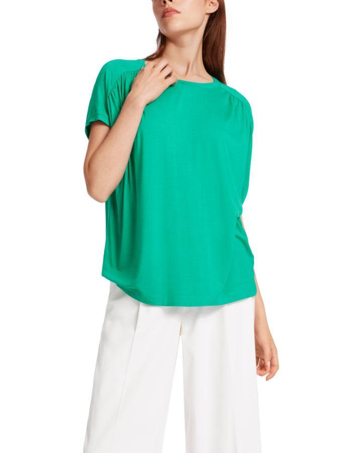 Marc Cain - Cap Sleeve Gathered Shoulder Tee