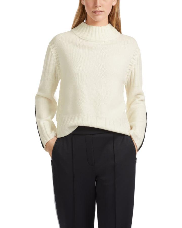 Marc Cain - Cashmere Blend Funnel Neck Sweater Off White
