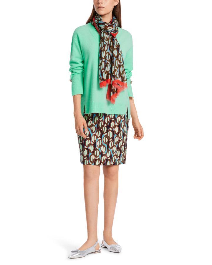 Marc Cain - Cashmere Blend Slit Detail V-Neck Sweater