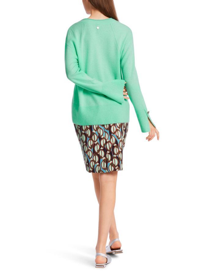 Marc Cain - Cashmere Blend Slit Detail V-Neck Sweater