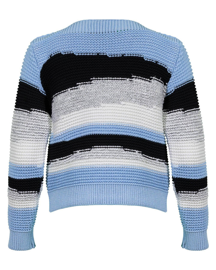 Marc Cain - Chunky Cotton Asymmetrical Stripe Sweater