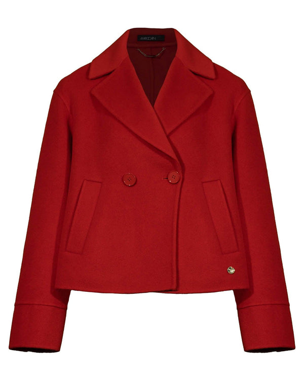 Marc Cain - Double Faced Wool Cropped Pea Coat