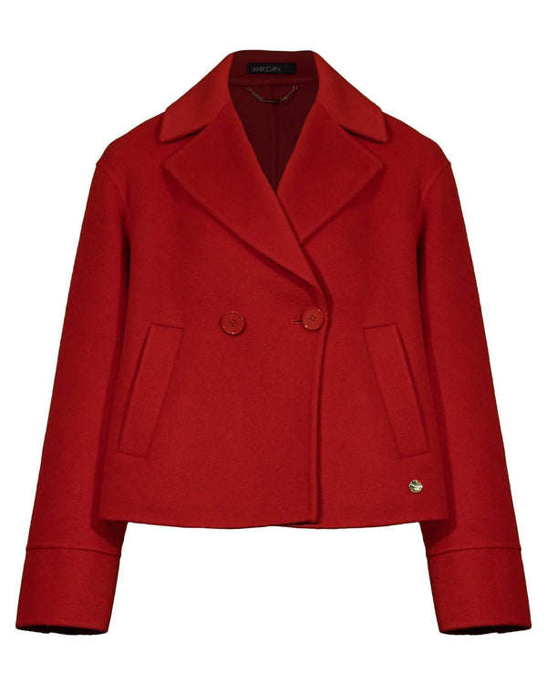 Marc Cain - Double Faced Wool Cropped Pea Coat