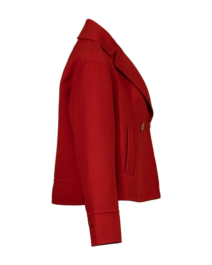 Marc Cain - Double Faced Wool Cropped Pea Coat