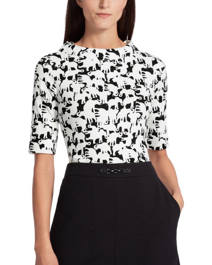 Marc Cain - Elephant Print Boatneck Tee