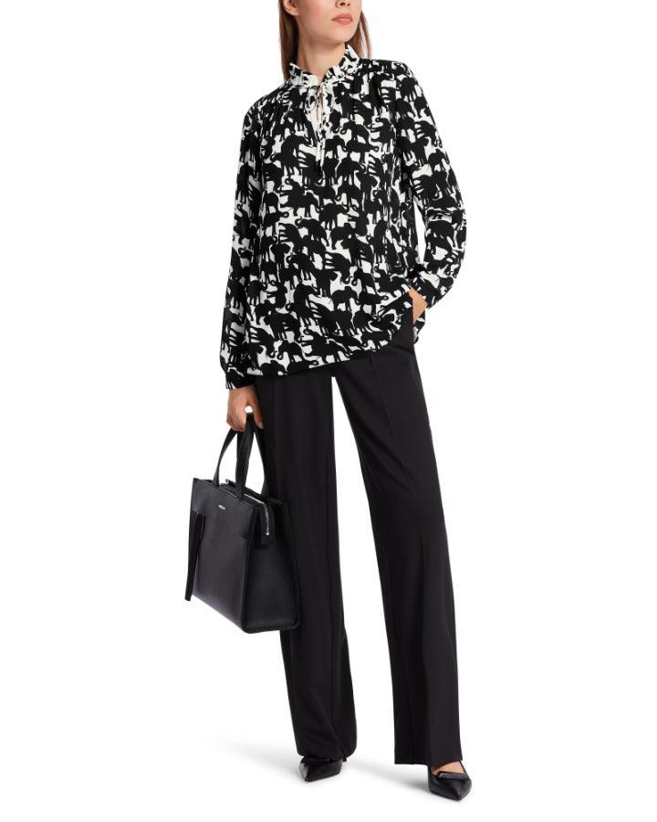 Marc Cain - Elephant Print Tie Neck Blouse