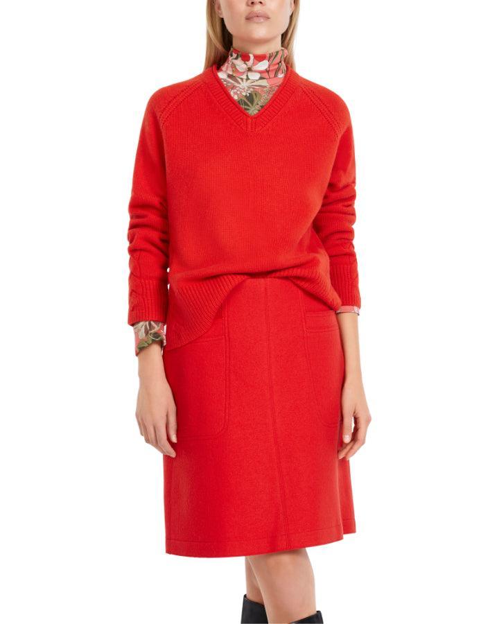 Marc Cain Firey Red Cashmere Blend Pullover – BLU'S