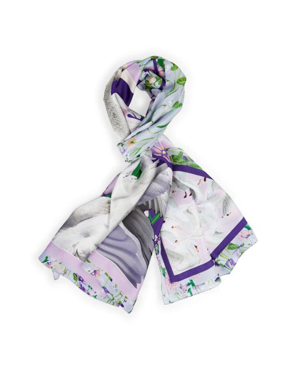 Marc Cain - Lavender Floral Silk Scarf