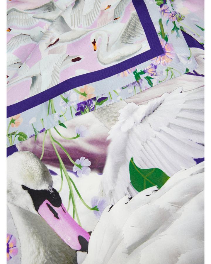Marc Cain - Lavender Floral Silk Scarf