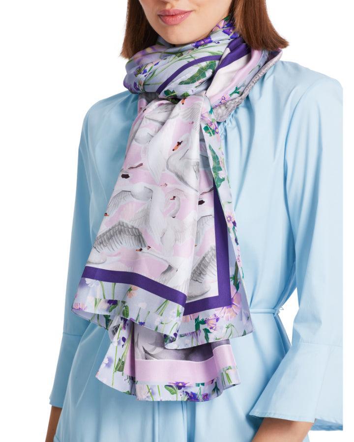 Marc Cain - Lavender Floral Silk Scarf