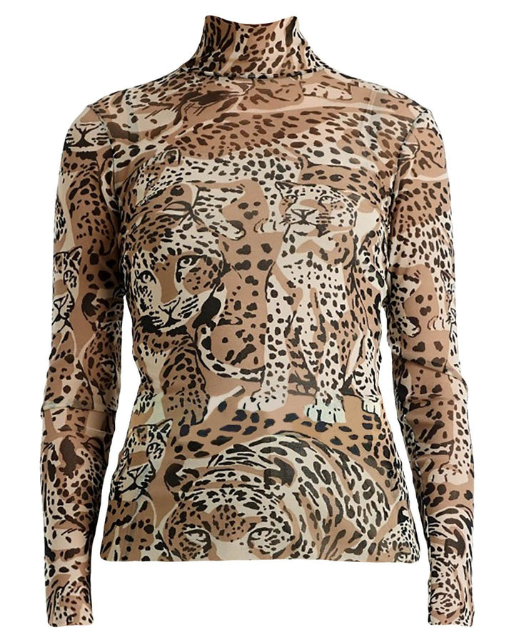 Marc Cain - Leopard Pattern Mesh Turtleneck