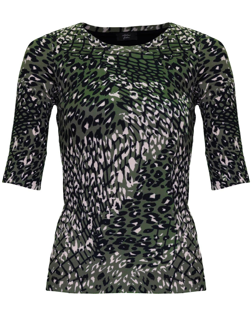 Marc Cain - Mesh Leopard Print T-Shirt