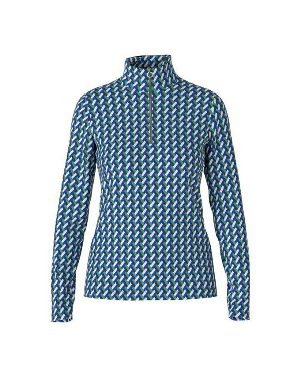 Marc Cain - Patterned Zip Neck Pullover