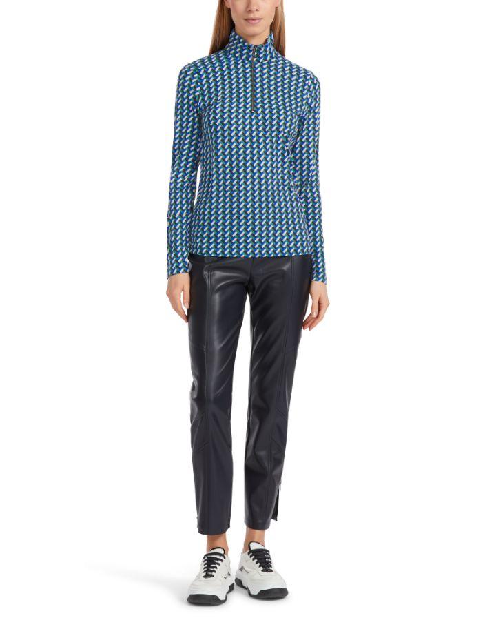 Marc Cain - Patterned Zip Neck Pullover