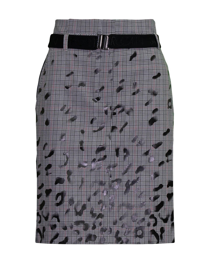 Marc Cain - Plaid Leopard Print Skirt