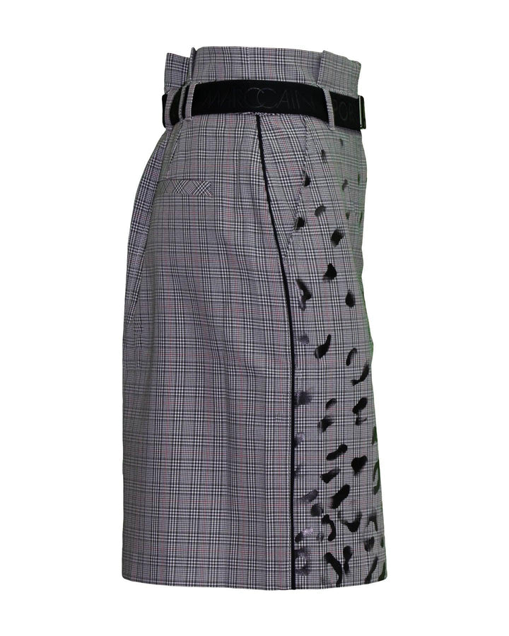 Marc Cain - Plaid Leopard Print Skirt