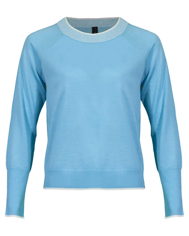 Marc Cain - Pure Wool Knitted Sweater in Blue Topaz