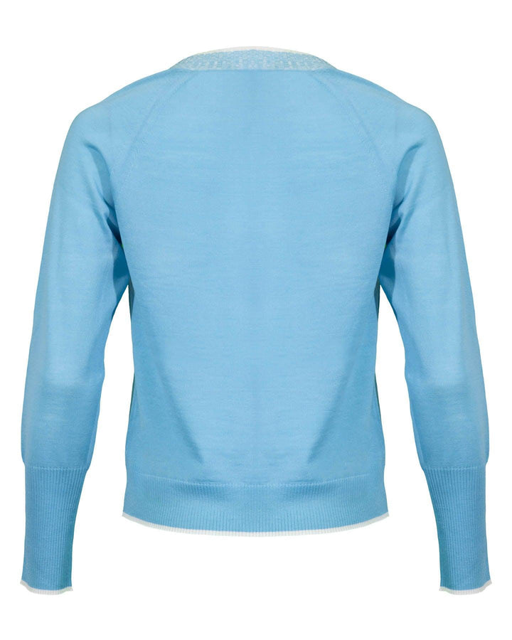 Marc Cain - Pure Wool Knitted Sweater in Blue Topaz