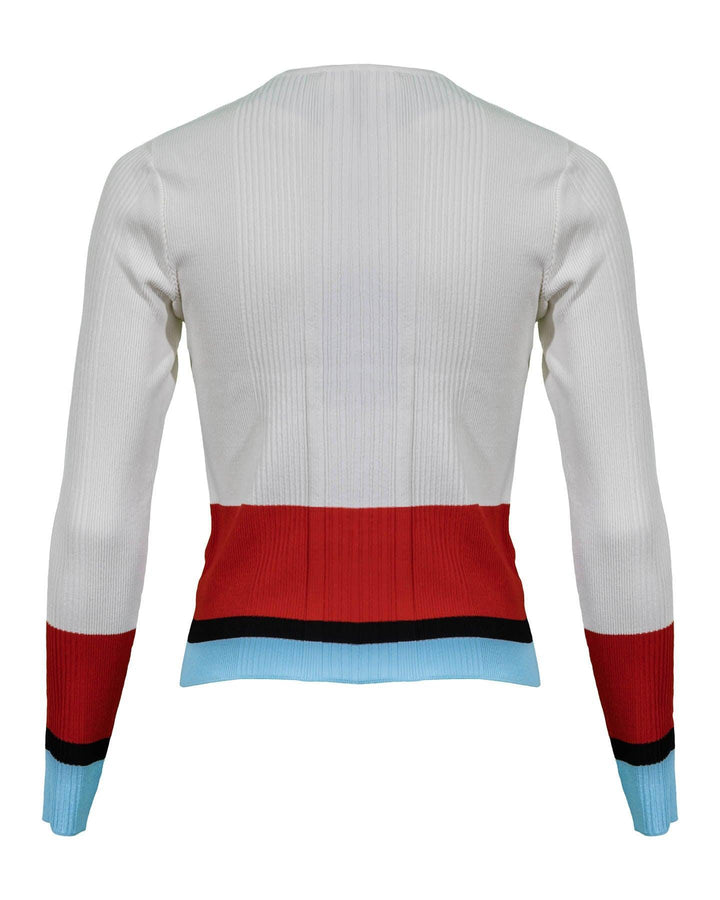 Marc Cain - Ribbed Knit Non Wool Colorblock Cardigan