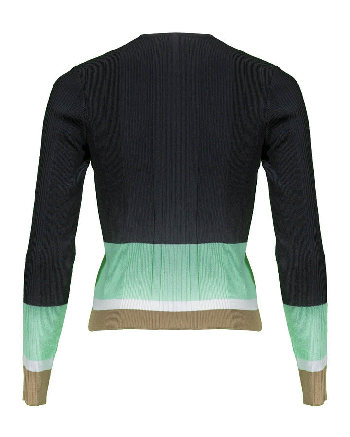 Marc Cain - Ribbed Knit Non Wool Colorblock Cardigan
