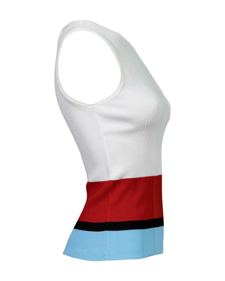 Marc Cain - Ribbed Knit Non Wool Colorblock Shell
