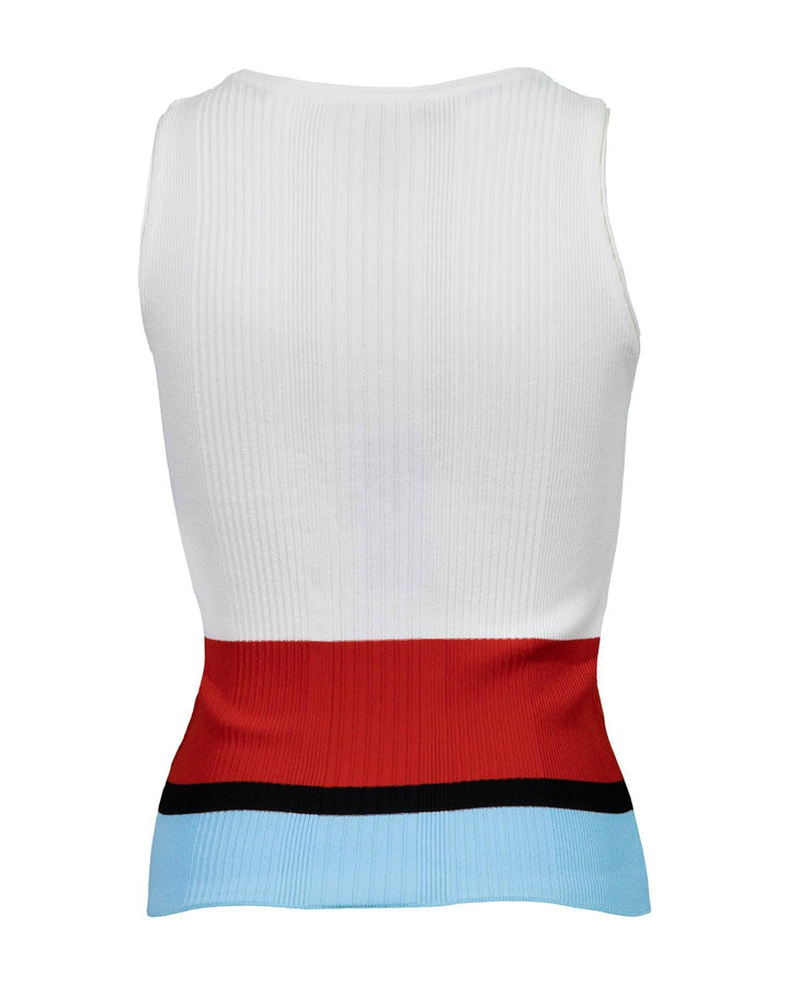Marc Cain - Ribbed Knit Non Wool Colorblock Shell