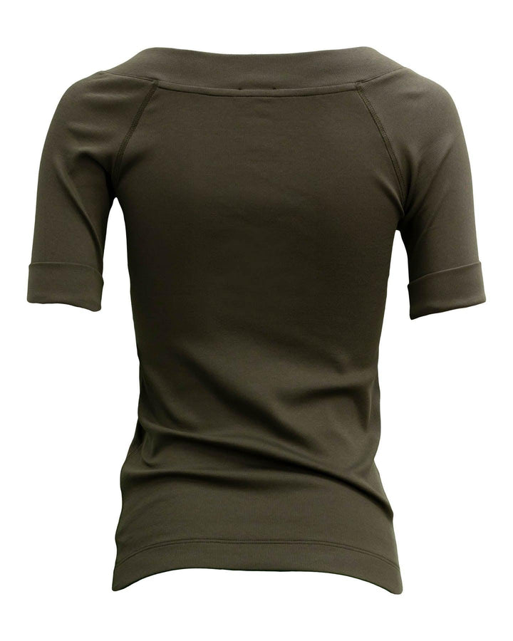Marc Cain - Ribbed V Tee Olive