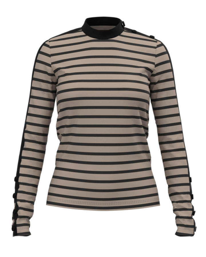 Marc Cain - Striped Button Detail Top