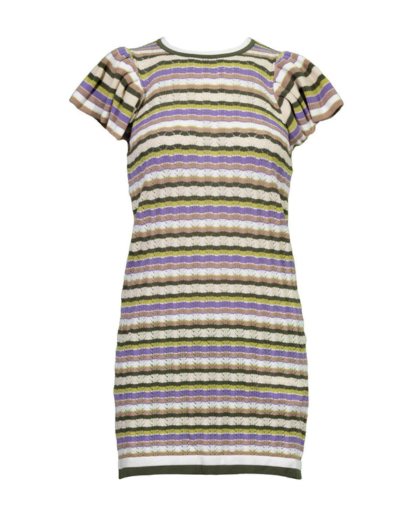 Marella - Knitted Stripe Pointelle Dress