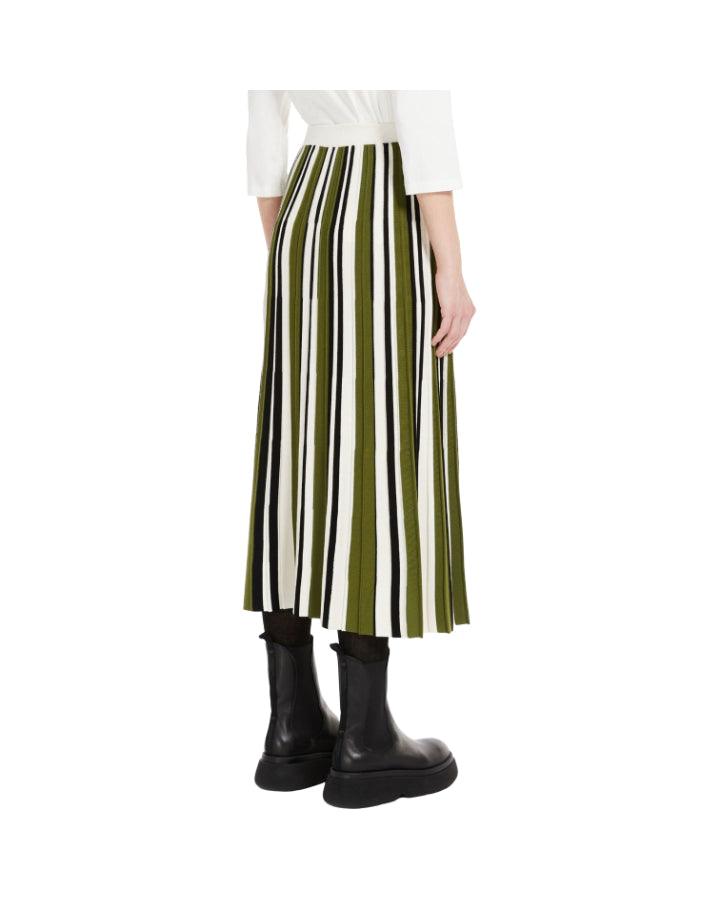 Max Mara Weekend - Editta Pleated Stripe Knit Skirt
