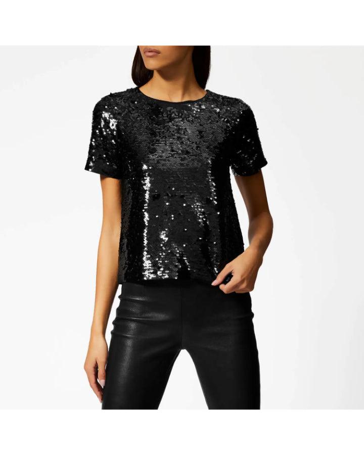 Michael Kors - Crew Sequin Crop T-Shirt