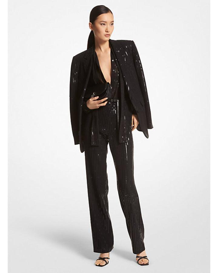 Michael Kors - Pinstripe Sequined Crepe Blazer