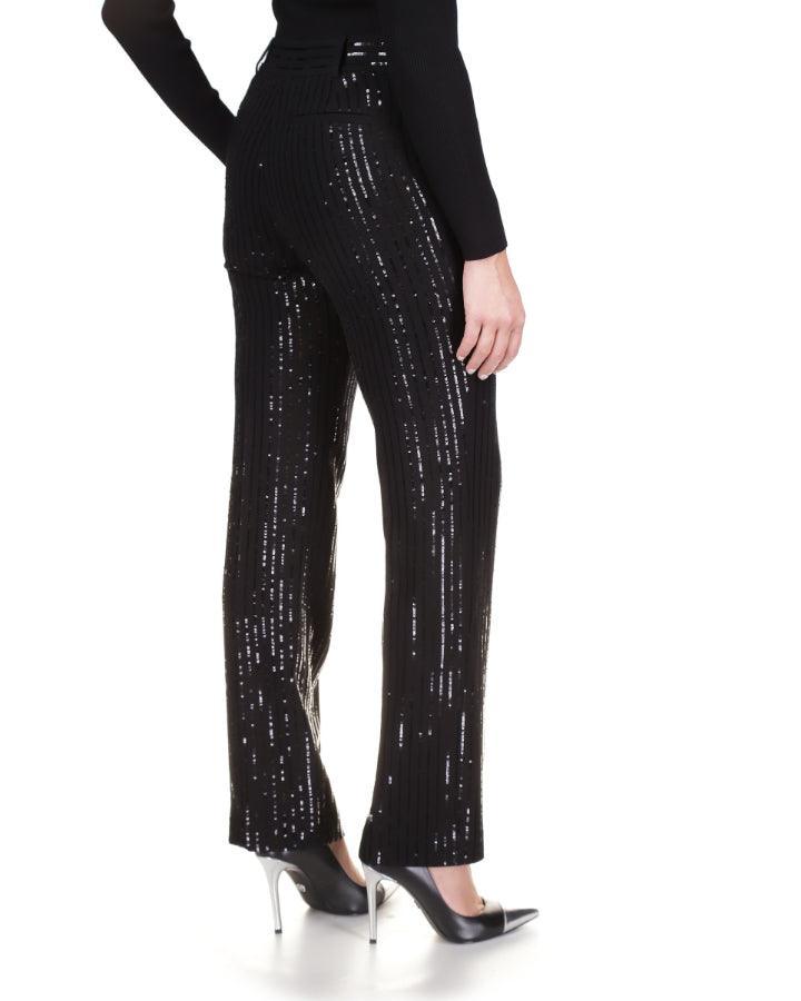 Michael Kors - Pinstripe Sequined Straight Leg Pant